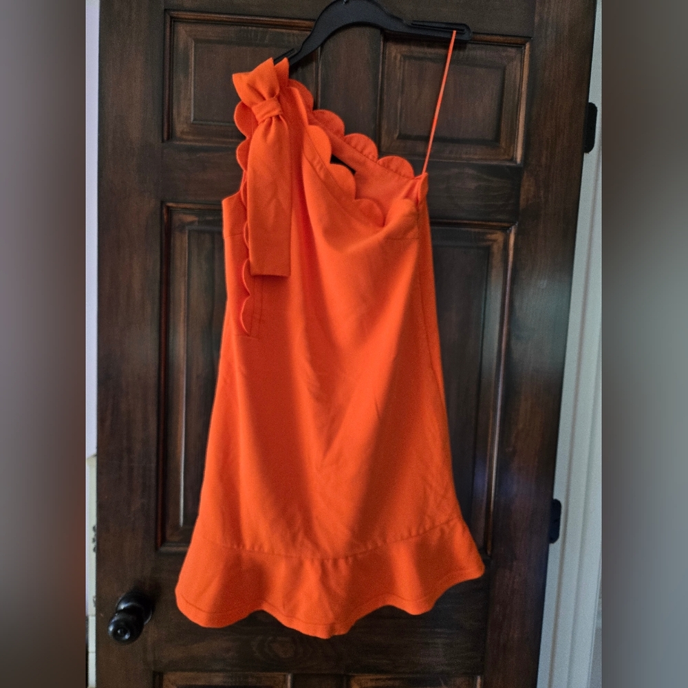 Victoria Beckham Tangerine One-Shoulder Dress